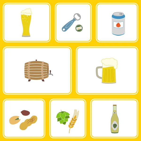 Patrón sin costuras con iconos de cerveza — Vector de stock