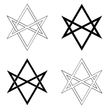 Projeniz için Unicursal altıgen içeren vektör monokrom simgesi