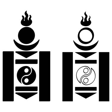 Projeniz için Soyombo sembollü vektör monokrom simgesi