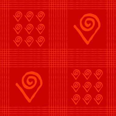 Projeniz için Afrika adinkra sembolleri içeren kusursuz vektör otantik kumaş deseni