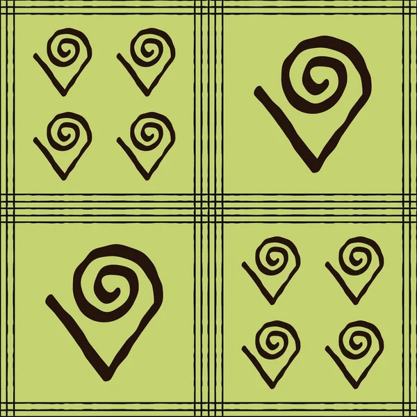 Modèle Tissu Authentique Vectoriel Sans Couture Avec Des Symboles Adinkra — Image vectorielle