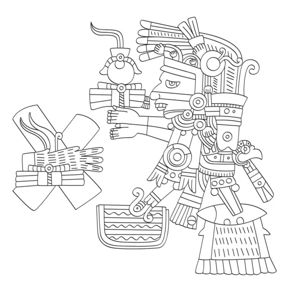 Vector Image Aztec God Tezcatlipoca Lord Night Your Project — Stock Vector