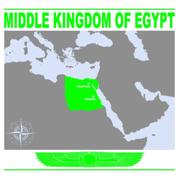 Carte Vectorielle Moyen Empire Egypte Pour Votre Projet — Image vectorielle