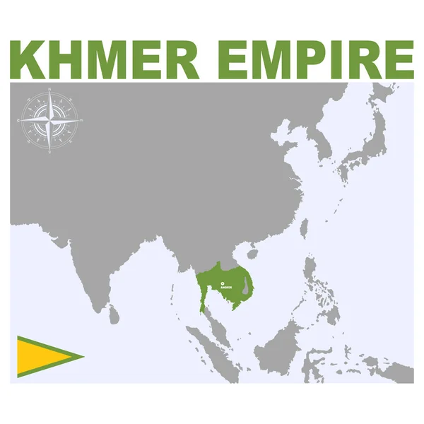 Carte Vectorielle Empire Khmer Pour Votre Projet — Image vectorielle