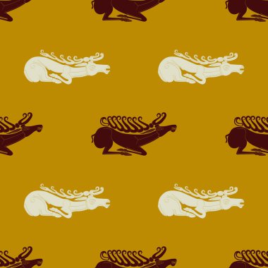 Projeniz için antik Scythian sanatı ve hayvan motifleriyle kusursuz desen