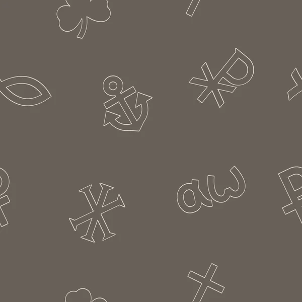 Seamless Pattern Variants Christian Symbols Your Project — Stockvector