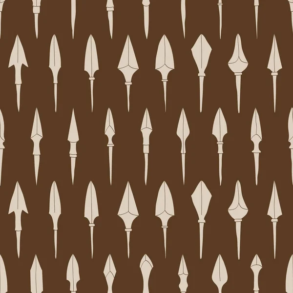 Seamless Pattern Ancient Arrowheads Your Project — Stock Vector
