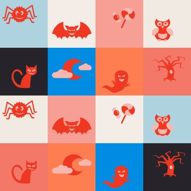 Cadılar Bayramı sembolleri ile sorunsuz arka plan