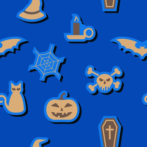 Fond sans couture avec des symboles de Halloween — Image vectorielle