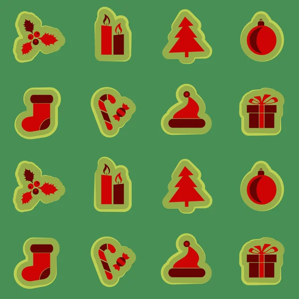 Sfondo senza cuciture con simboli di Natale — Vettoriale Stock