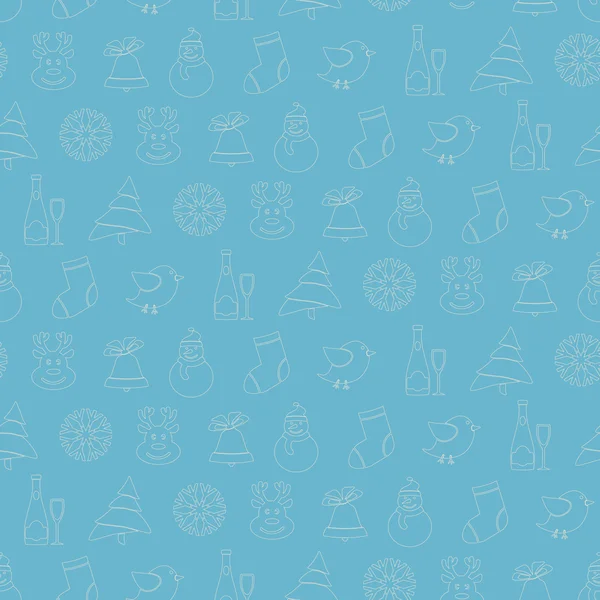 Naadloze achtergrond met kerst symbolen — Stockvector