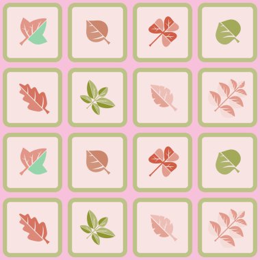 Farklı yaprakları ile sorunsuz arka plan