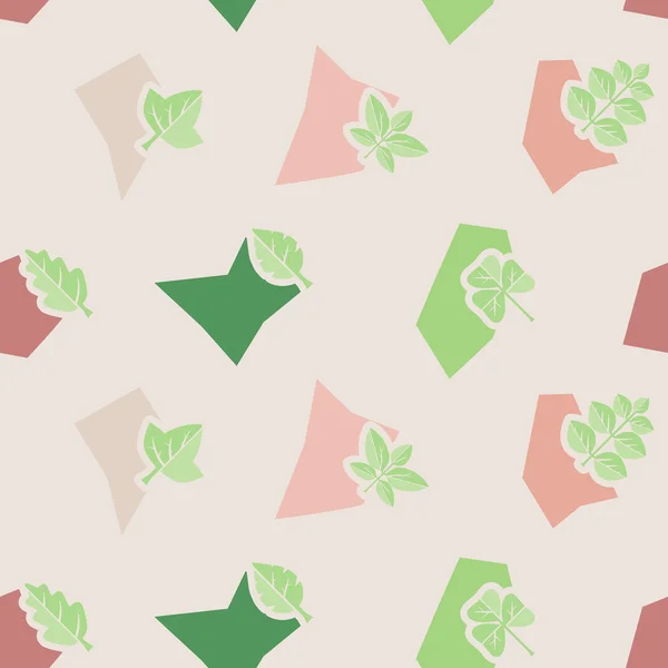 Fond sans couture avec différentes feuilles — Image vectorielle