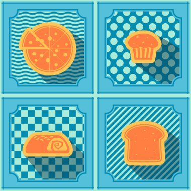 Kahvaltı sembolleri ile sorunsuz arka plan