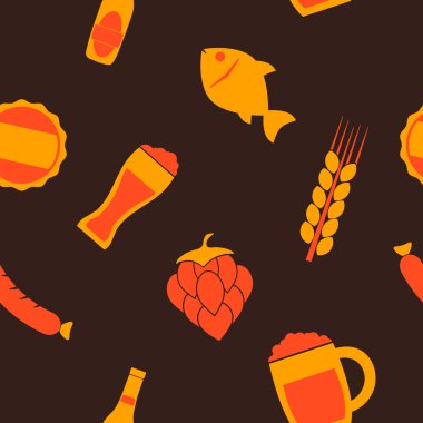 Semboller üretim ve bira tüketimi ile sorunsuz arka plan