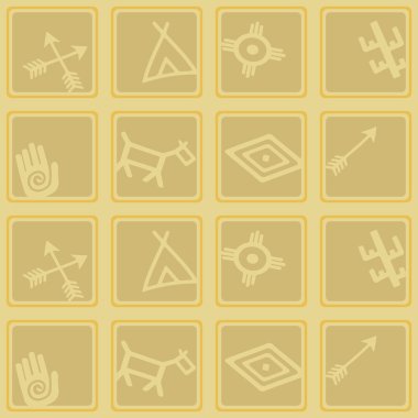 Kızılderili sembolleri ile sorunsuz arka plan