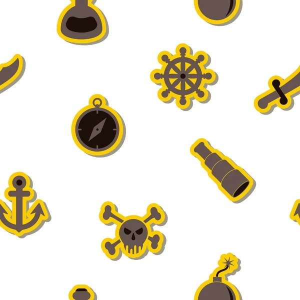 Nahtloser Hintergrund mit Piraten-Material — Stockvektor