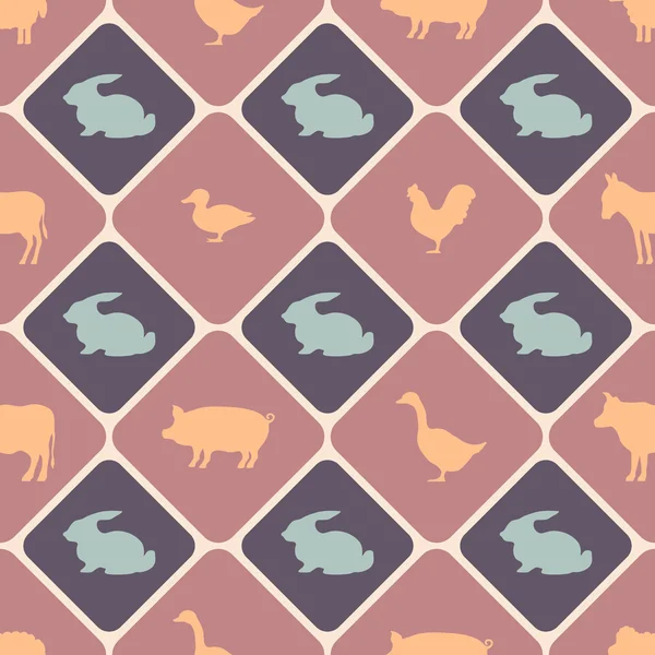 Fondo sin costuras con animales domésticos — Vector de stock