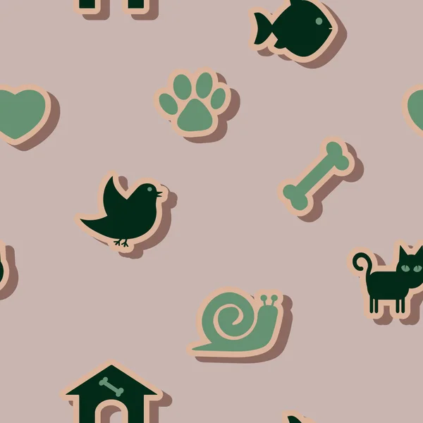 Fond sans couture avec animaux domestiques — Image vectorielle