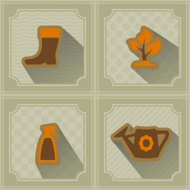 Bahçe Bitkileri simgeleri ile sorunsuz arka plan