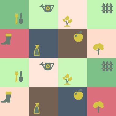 Bahçe Bitkileri simgeleri ile sorunsuz arka plan