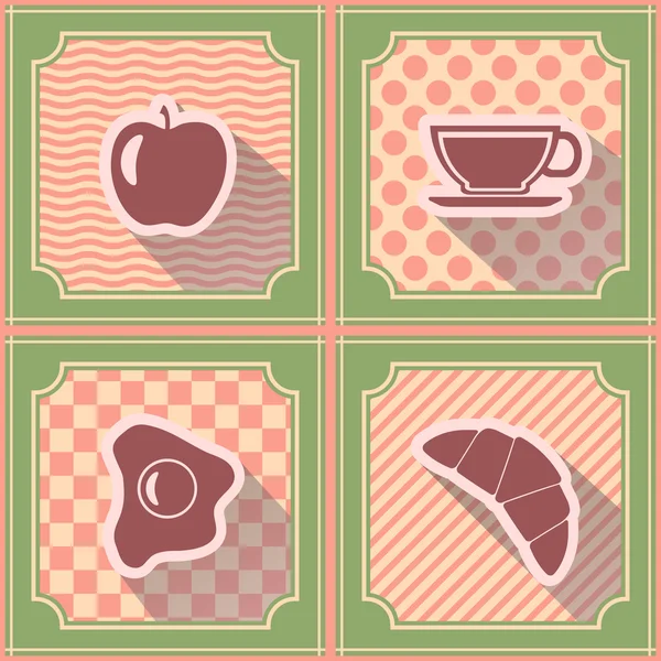 Fondo sin costuras con símbolos de desayuno — Vector de stock