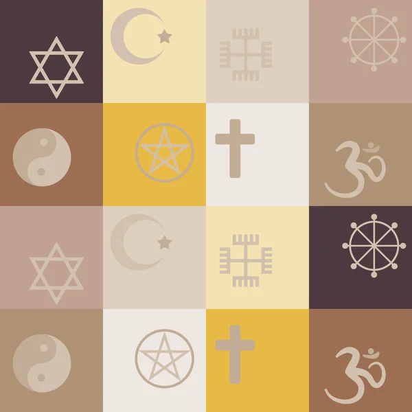 Sömlös bakgrund med religiösa symboler — Stock vektor
