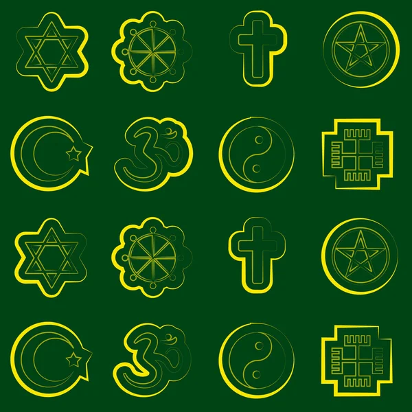 Nahtloser Hintergrund mit religiösen Symbolen — Stockvektor