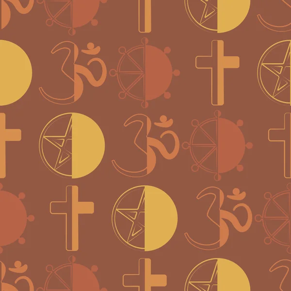 Fondo sin costuras con símbolos religiosos — Vector de stock