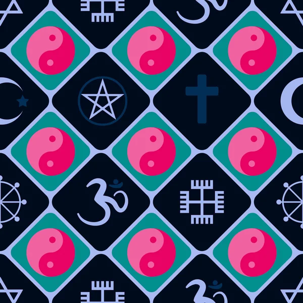 Nahtloser Hintergrund mit religiösen Symbolen — Stockvektor