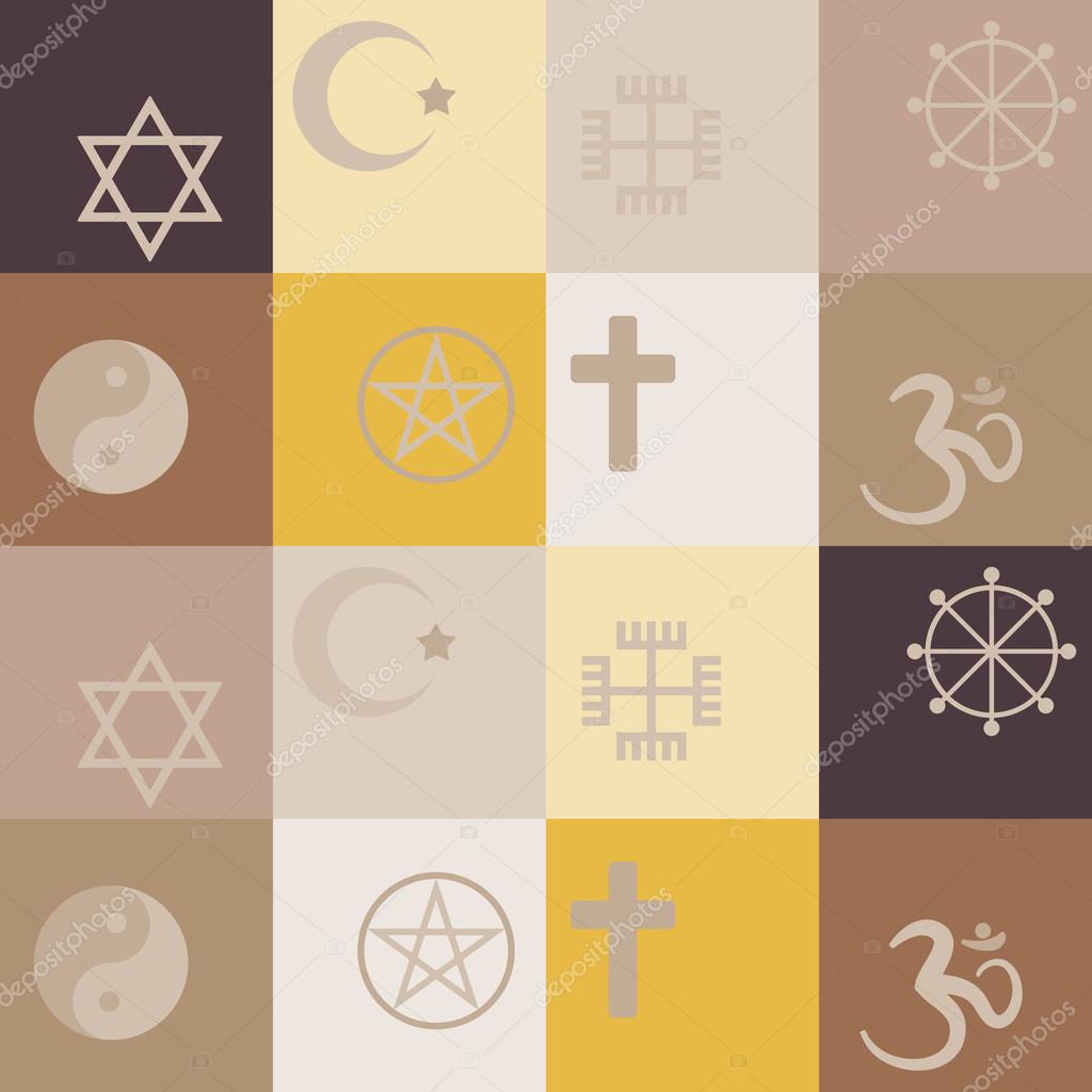 Seamless background with religious symbols