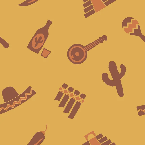 无缝背景与墨西哥的象征 — 图库矢量图片
