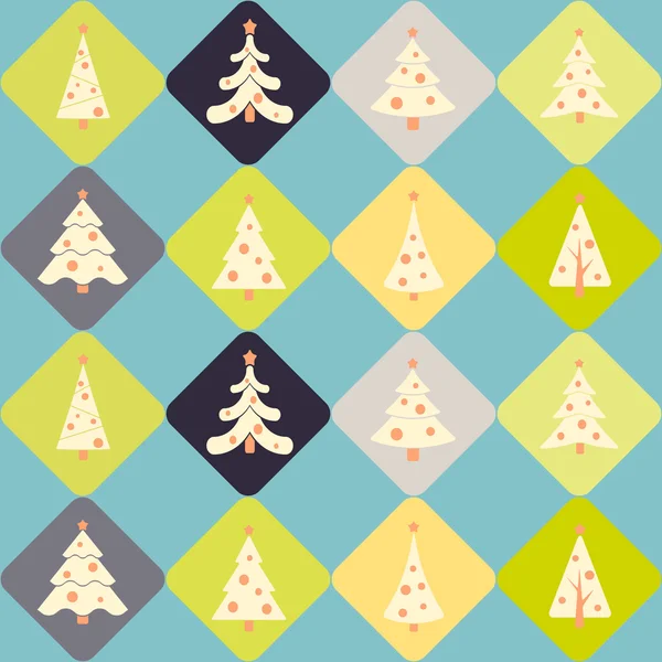Sfondo senza cuciture con alberi di Natale — Vettoriale Stock