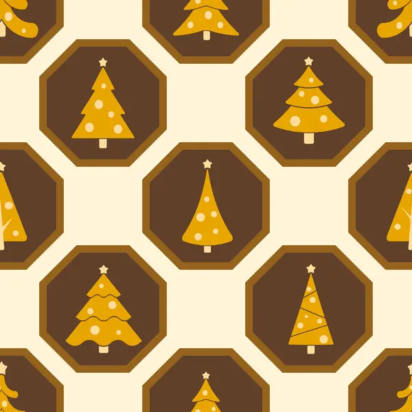 Бесшовный фон с рождественскими елками — стоковый вектор