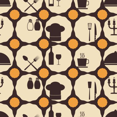 Restoran sembolleri ile sorunsuz arka plan