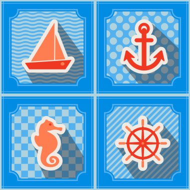 Deniz eğlence sembolleri ile sorunsuz arka plan