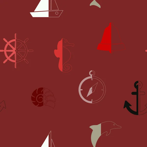 Seamless background with marine recreation symbols