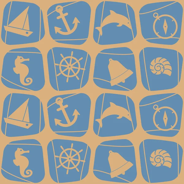 Безшовний фон з морськими символами відпочинку — стоковий вектор