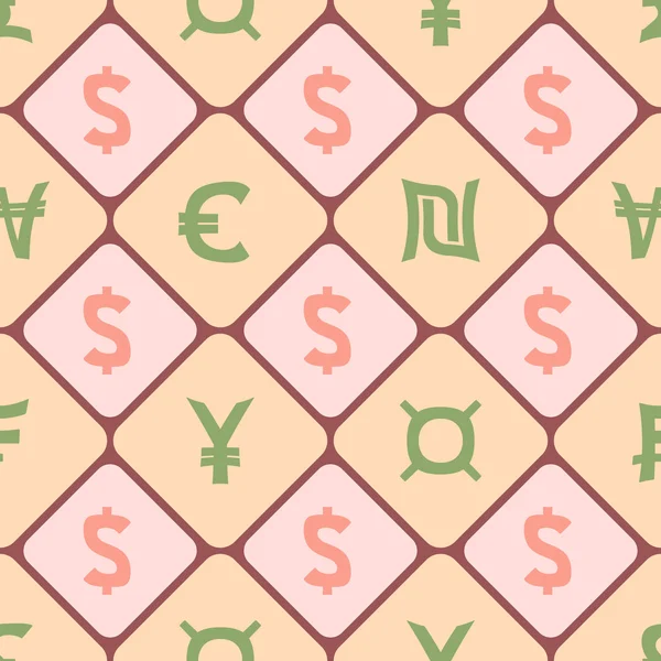 Seamless background with currency symbols — Stock Vector