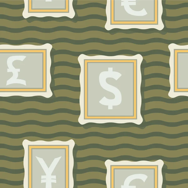 无缝背景与货币符号 — 图库矢量图片