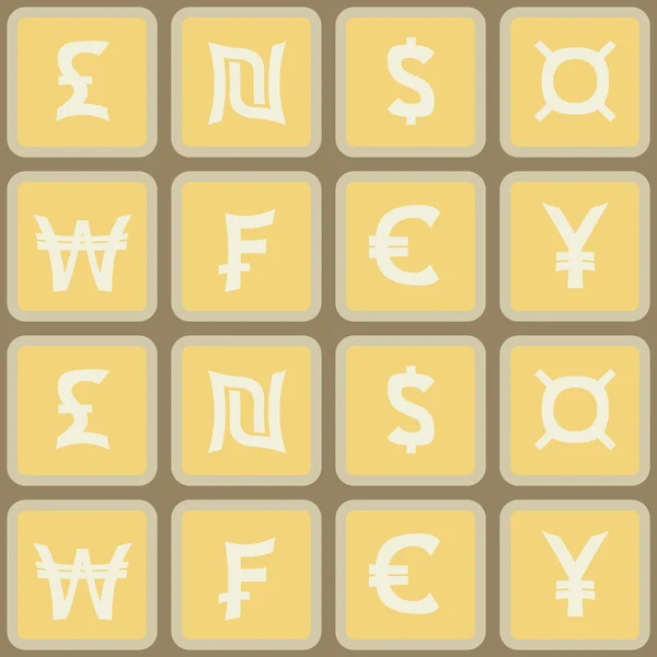 Fond sans couture avec des symboles de devise — Image vectorielle