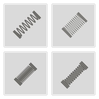 Set of monochrome icons with Springs clipart