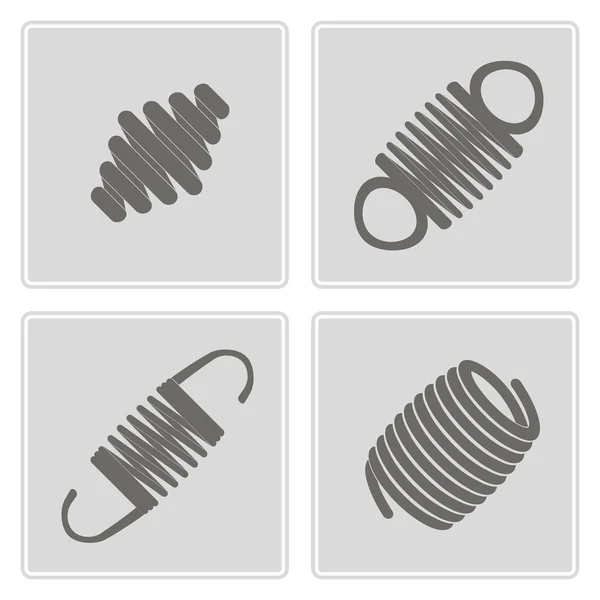 Set of monochrome icons with Springs — Stock Vector