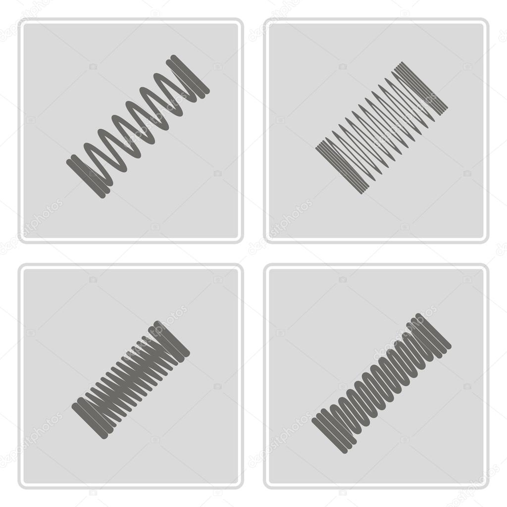 Set of monochrome icons with Springs