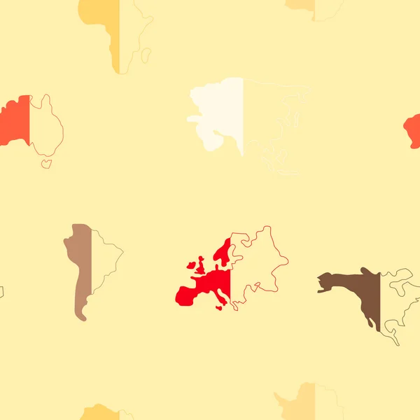 Bezszwowe tło z części świata i kontynentów — Wektor stockowy