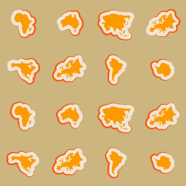 Fond sans couture avec des continents et des parties du monde — Image vectorielle