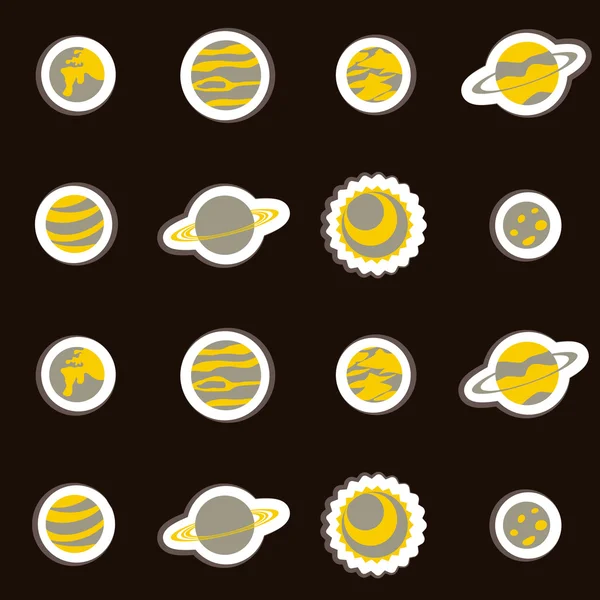 无缝背景与太阳系的行星 — 图库矢量图片