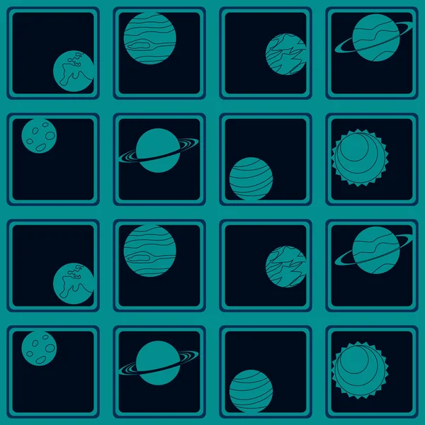 Fondo sin fisuras con planetas del sistema solar — Archivo Imágenes Vectoriales