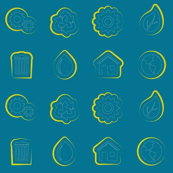 Fond sans couture avec des symboles écologiques — Image vectorielle
