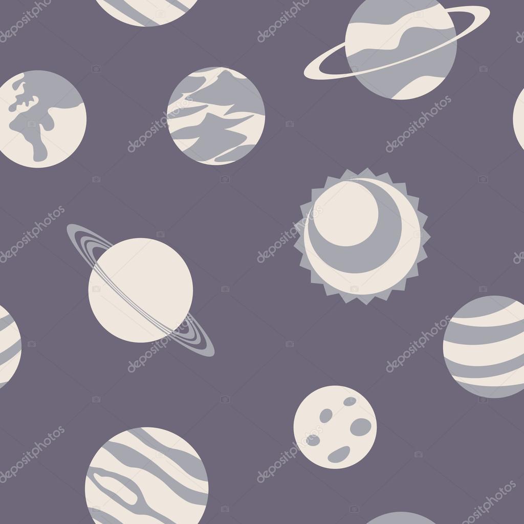 Seamless background with planets of the solar system